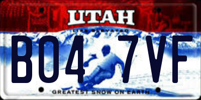 UT license plate B047VF
