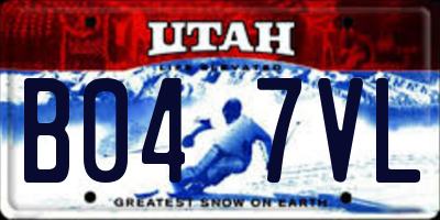 UT license plate B047VL