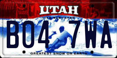 UT license plate B047WA