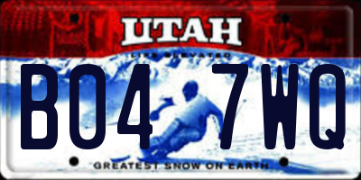 UT license plate B047WQ