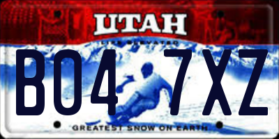 UT license plate B047XZ