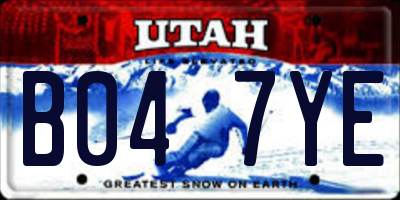 UT license plate B047YE