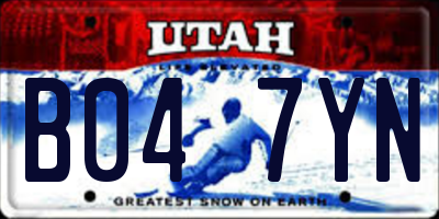 UT license plate B047YN