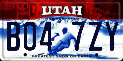 UT license plate B047ZY