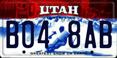 UT license plate B048AB