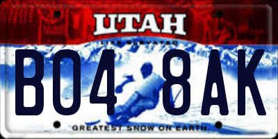 UT license plate B048AK