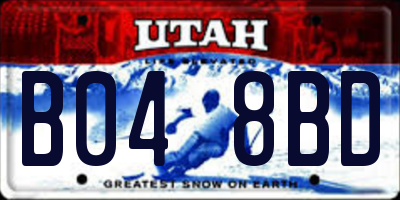 UT license plate B048BD