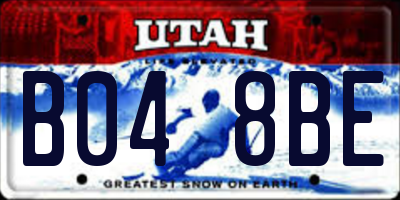 UT license plate B048BE