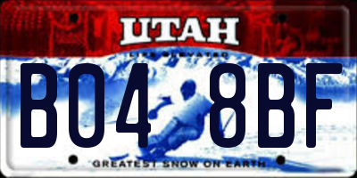 UT license plate B048BF