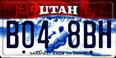 UT license plate B048BH