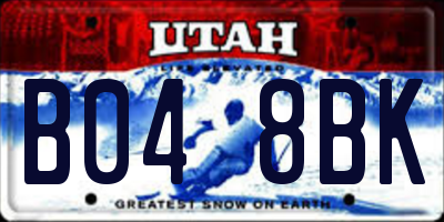 UT license plate B048BK