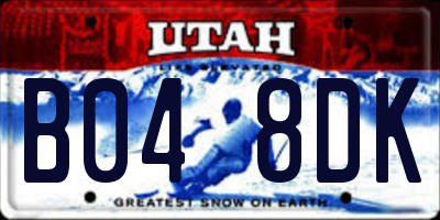 UT license plate B048DK