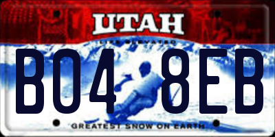 UT license plate B048EB