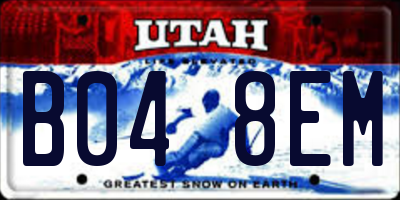 UT license plate B048EM
