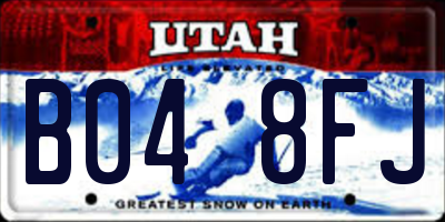 UT license plate B048FJ