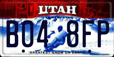 UT license plate B048FP
