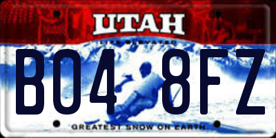 UT license plate B048FZ