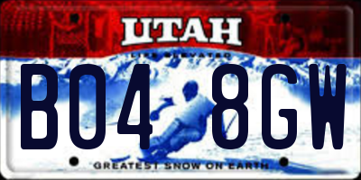 UT license plate B048GW