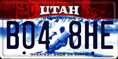 UT license plate B048HE