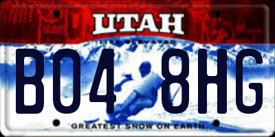 UT license plate B048HG