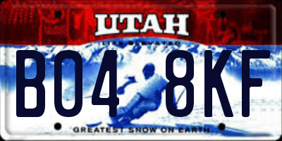 UT license plate B048KF