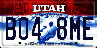 UT license plate B048ME