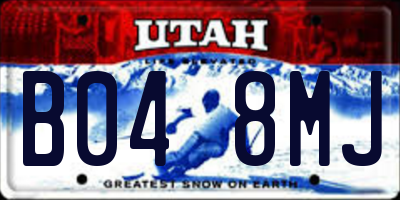 UT license plate B048MJ