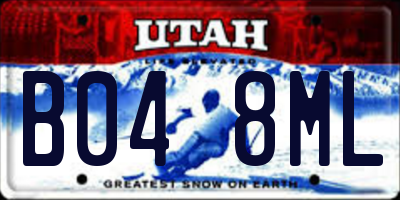 UT license plate B048ML