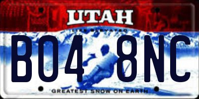 UT license plate B048NC