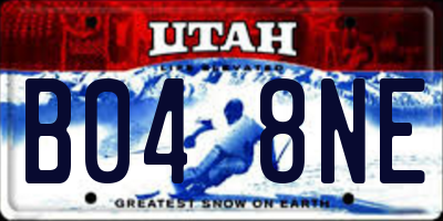 UT license plate B048NE