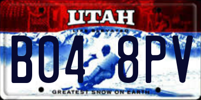 UT license plate B048PV