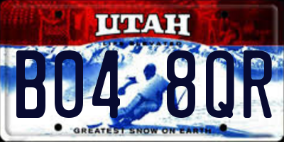 UT license plate B048QR