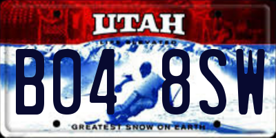 UT license plate B048SW