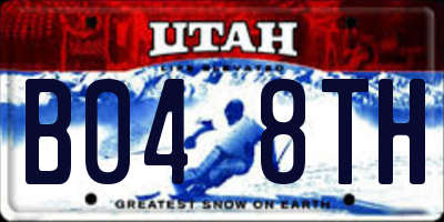 UT license plate B048TH