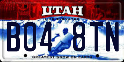 UT license plate B048TN