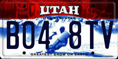 UT license plate B048TV