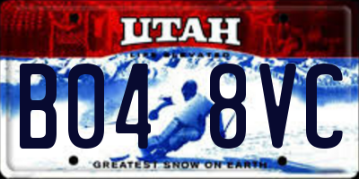 UT license plate B048VC