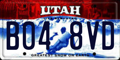 UT license plate B048VD