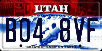 UT license plate B048VF
