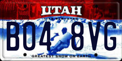 UT license plate B048VG