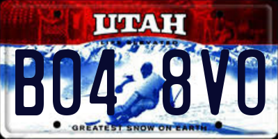 UT license plate B048VO