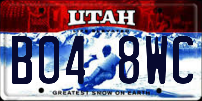 UT license plate B048WC
