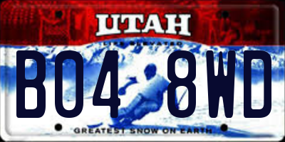 UT license plate B048WD