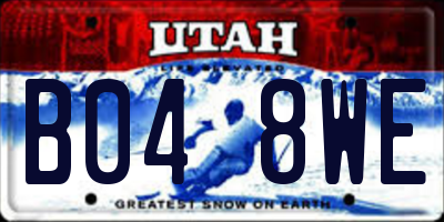 UT license plate B048WE