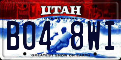 UT license plate B048WI