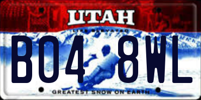 UT license plate B048WL