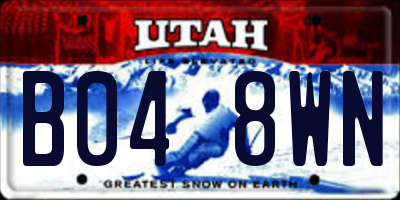 UT license plate B048WN