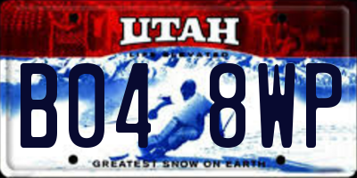 UT license plate B048WP
