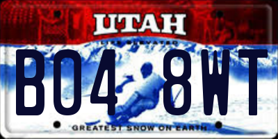 UT license plate B048WT