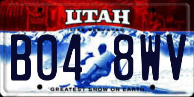 UT license plate B048WV